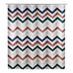 WENKO Rideau de douche Agropoli - Éthylène-acétate de vinyle - Multicolore / Blanc