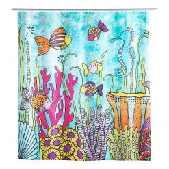 WENKO Rideau de douche Ocean Life - Polyester - Multicolore