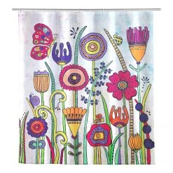 WENKO Rideau de douche Full Bloom - Polyester - Multicolore