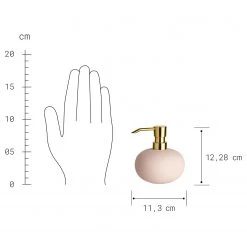 Butlers Distributeur de savon GLORIA - Faïence - Rose -Accessoires de salle de bain Soldes 1000364945 220802 500 SKETCH DETAILS P000000001000364945 sketch