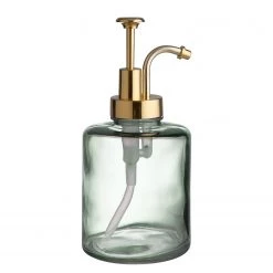 Butlers Distributeur de savon SAVOIE - Verre transparent / Acier inoxydable - Vert / Doré -Accessoires de salle de bain Soldes 1000364950 220802 030 DETAILS P000000001000364950