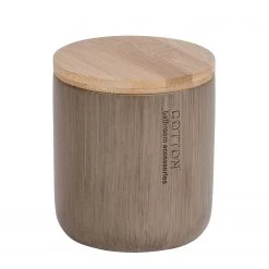 WENKO Accessoires de salle de bain Star - 2 éléments - Polyrésine / Bambou massif - Taupe / Bambou -Accessoires de salle de bain Soldes accessoire set palo 2 teilig bambus beige 4230468