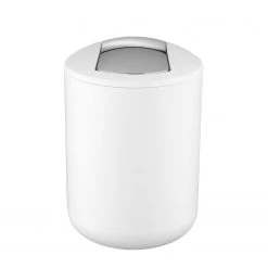 WENKO Accessoires de salle de bain Brasil - 2 éléments - Matière synthétique - Blanc / Argenté -Accessoires de salle de bain Soldes accessoires set brasil 2 teilig kunststoff weiss silber 4557060