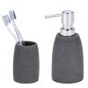 WENKO Accessoires de salle de bain Goa - 2 éléments - Pierre artificielle - Gris