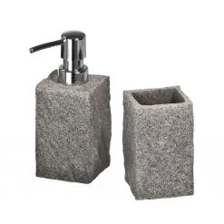 WENKO Accessoires de salle bain Granit - 2 éléments
