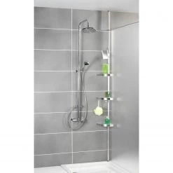 WENKO Étagère de douche Premium I - Aluminium / Matière synthétique - Argenté -Accessoires de salle de bain Soldes duschregal premium i aluminium kunststoff 4557528
