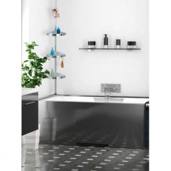 WENKO Étagère de douche Premium I - Aluminium / Matière synthétique - Argenté -Accessoires de salle de bain Soldes duschregal premium i aluminium kunststoff 4557532
