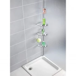 WENKO Étagère de douche Premium II - Aluminium / Matière synthétique - Argenté -Accessoires de salle de bain Soldes duschregal premium ii aluminium kunststoff 4557336