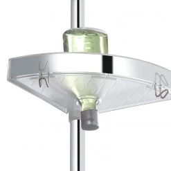 WENKO Étagère de douche Premium II - Aluminium / Matière synthétique - Argenté -Accessoires de salle de bain Soldes duschregal premium ii aluminium kunststoff 4557340