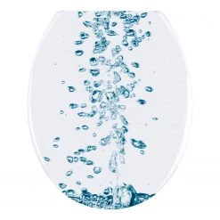 WENKO Abattant WC Soda - Résine thermodurcissable Duroplast - Blanc / Bleu