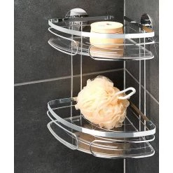 WENKO Etagère d'angle TurboFIX - Acier inoxydable