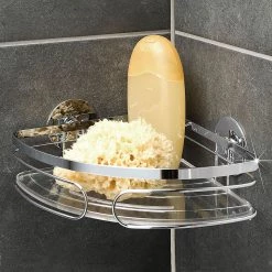 WENKO Tablette d'angle TurboFIX - Acier inoxydable