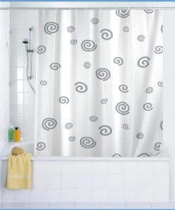 WENKO Rideau de douche - Motif escargots -Accessoires de salle de bain Soldes wenko wenko duschvorhang snails verschiedene groessen m wk btx 0144 1